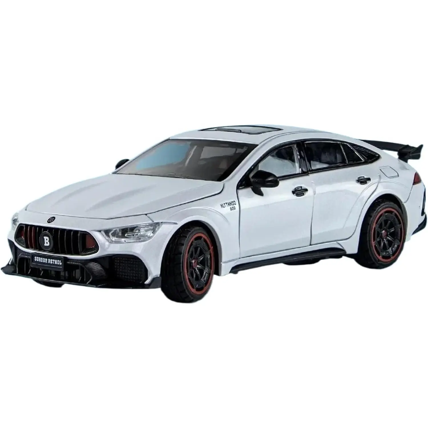 1:24 Alloy Metal Car Model Toy, Exquisite Craftsmanship, Glossy Finish, Elegant Office Ornament for Car Enthusiasts, Gray Collection Decorative Artwork