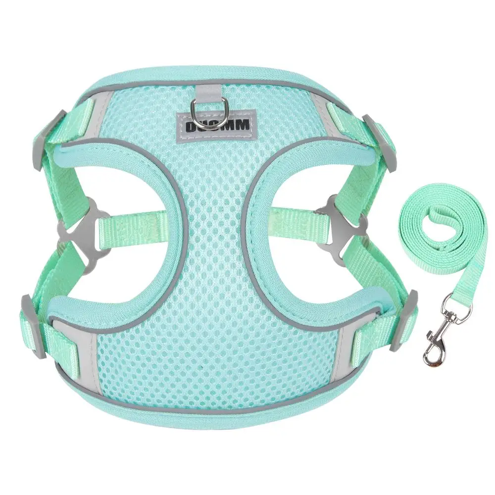 Breathable Mesh Harness With Leash, Adjustable Pet Chest Strap For Small Medium Large Dogs