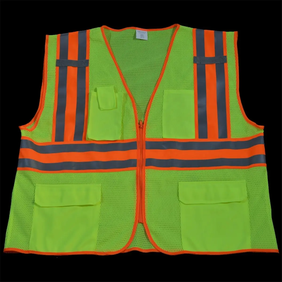 Petra Roc LVM2-CB2-4X-5X Safety Vest Ansi Class Ii Lime Mesh Contrast Binding, 4X & 5X
