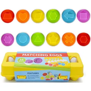 Easter Matching Eggs Connect Eggs Carton Toys Gifts for 1 2 3 Years Old Kids Toddler Baby Girls Boys Shape Color Play Learn
