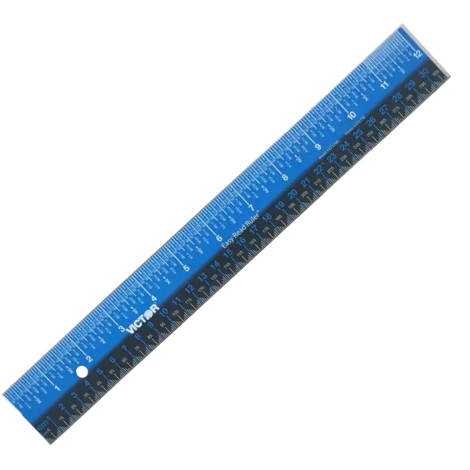 VICTOR® 12-in Stainless Steel Portable Easy Read™ Ruler - Layout Measuring Tool, Measuring Marking Tool, Straight Edge, High Contrast Office Accessory for Teachers, Cubicle Computer & Stationery Needs