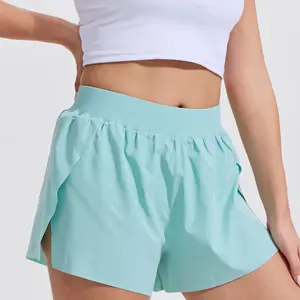 Women's High-Waisted Running Shorts with Mesh Lining Quick-Drying Athletic Drawstring Shorts for Active Women Comfortable Breathable Sports Wear