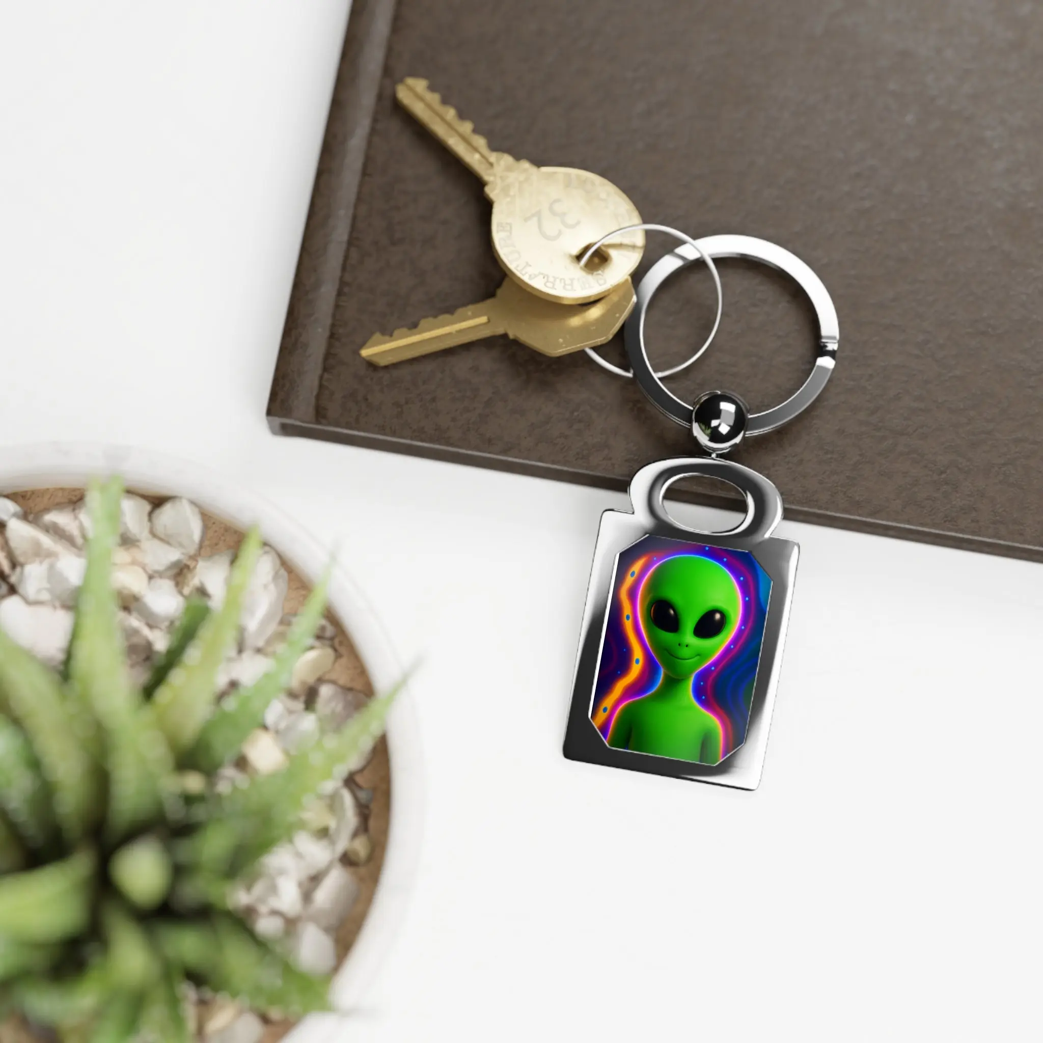 Alien Art Rectangle Photo Keyring, Unique Gift for Space Lovers, Personalized Keychain for UFO Enthusiasts, Cute Alien Key Ring, Fun [...]