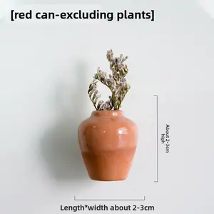 3D Ceramic Fridge Magnet Double Door Mini Small Vase Set Creative Decoration Kitchen Magnetic Sticker