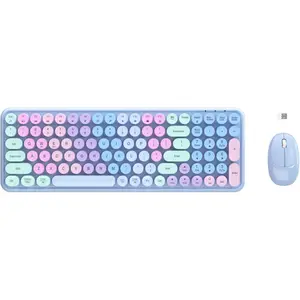 Keyboards and  Combos,  Colorful Gradient Rainbow Colored Retro Typewriter Flexible Keyboard, 2.4GHz Connection and Optical