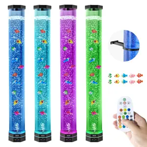 Summervibes VEVOR Sensory Bubble Tube Lamp, 3.3 ft Bubble Fish Tube, Sensory Aquarium Lamp with 10 Floating Fish 16 Color Effects, Remote Control, Stress Relief Calming Light for Bedroom Living Room Home Decor