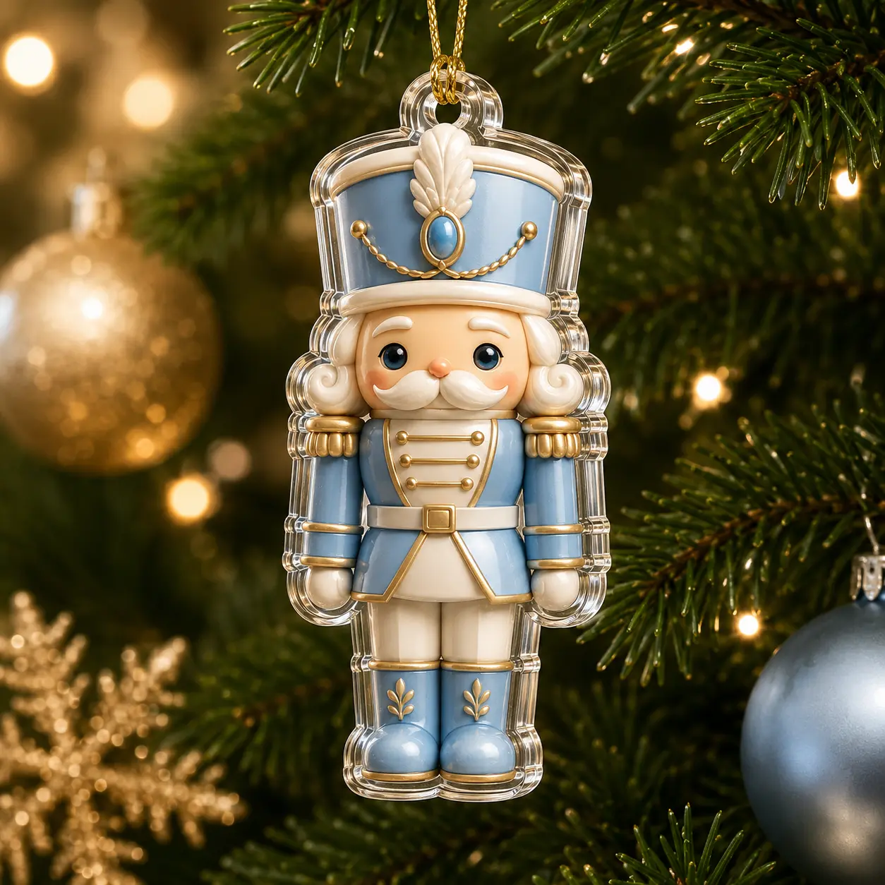 Charming Acrylic Christmas Nutcracker Hanging Ornament, Festive Home & Party Decoration