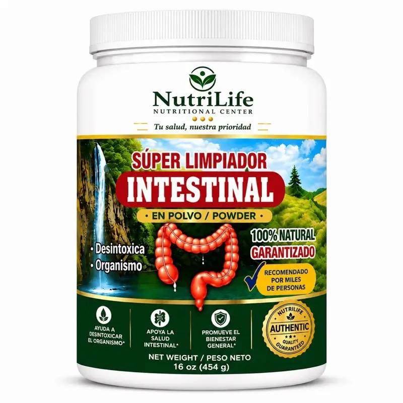 Intestinal Cleansing Powder Dietary Supplement - Natural Health Fiber for Deep Detox, Lightened and Renewed Feeling