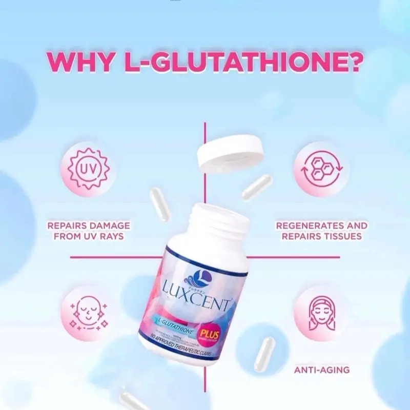 LUXCENT L-GLUTATHIONE PLUS MARINE COLLAGEN 1800mg | 60 Capsules | Potent Glutathione & Collagen Formula with Alpha-Lipoic Acid, Vitamin C, NAC, CoQ10 | Supports Skin Health, Detoxification & Immune System - TikTok Shop LUXCENT L-GLUTATHIONE PLUS MARINE COLLAGEN 1800mg | 60 Capsules | Potent Glutathione & Collagen Formula with Alpha-Lipoic Acid, Vitamin C, NAC, CoQ10 | Supports Skin Health, Detoxification & Immune System - TikTok Shop