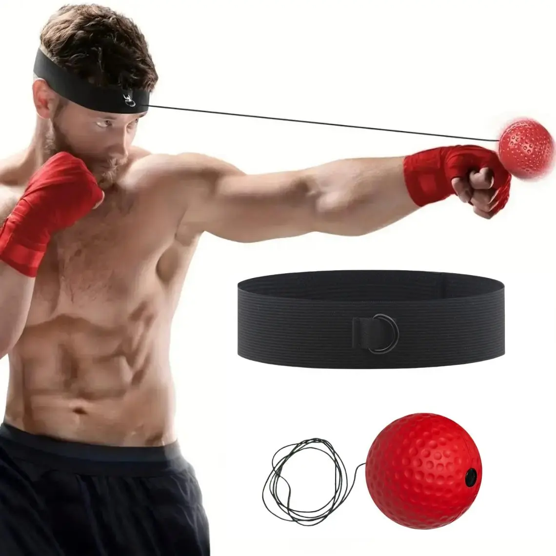 Heavy Punching Bag Reaction Ball Training System with Hanging Loop, Reflex Ball Boxing, Boxing Kickboxing Mma Home Gym Equipment, Boxing Equipment For Training, Boxing Speed Trainer, Speed Accuracy Coordination, Boxing Training Gear