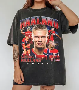 Comfort Colors Retro Erling Haaland Shirt, Norway Soccer Shirt, Soccer Fan Shirt, Haaland Shirt