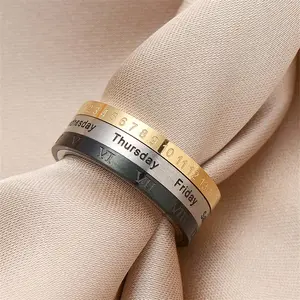 Fashionable Non-Tarnish Durable Stainless Steel Stacking Ring Set - Color-Matched Index Finger Rings, Multi-Size Artificial Gemstone Jewelry for Business Casual Wear, Ideal for Birthdays, Anniversaries, Meaningful Gifting