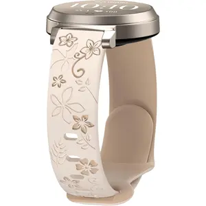 Floral Band Compatible with  Lily 2, 14mm Soft  Cute Women Two-Tone Flower  Strap Quick Release Replacement Adjustable Wristband for Lily 2 /2 Classic  Watch Accessory