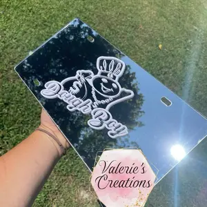 Doughboy Chrome License Plate - Original Design with Chrome Finish, Ideal for Personal Use