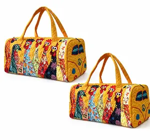 Bohemian Patchwork Travel Bag for Women, Quilted Weekender Duffel Bag, Large Capacity Carry On Overnight Tote