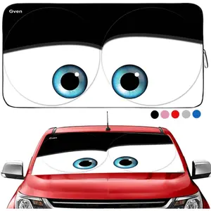 The Original Patented Car Eyes Windshield Sun Shade 2025 Windshield Cover Automotive Interior Sun Protection Front Windshield Sun Visor Protector Blocks UV Rays Keep Your Vehicle Cool (Black, S)