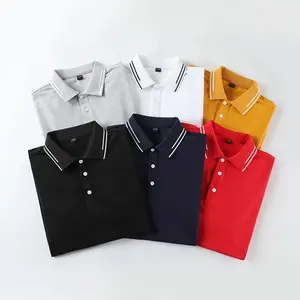 Men’s slim-fit short-sleeve polo shirt, classic pique polo with a pointed collar, breathable casual collared top for golf, business, and everyday wear