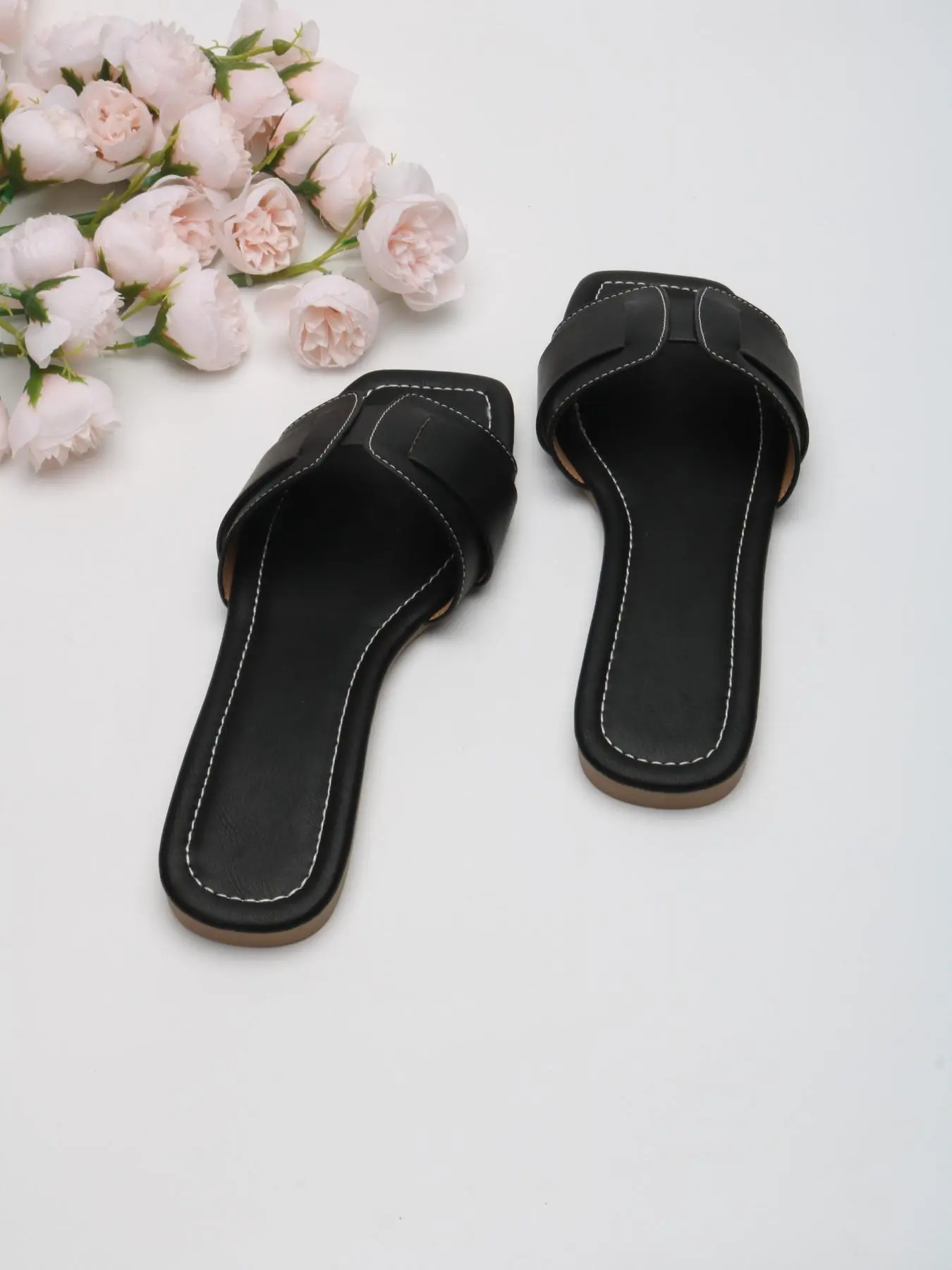 Women's Solid Color Slingback Sandals, Casual Comfortable Flat Sandals for Summer, Lightweight Breathable Shoes for Daily Wear, Girl, Fashionable Slide Sandals, Minimalist Sandals