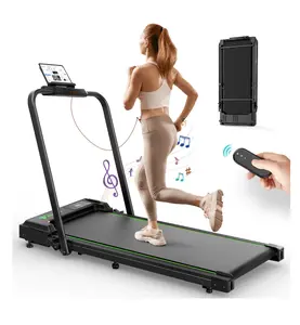 Treadmill 2 in 1 for Home/Office, 300 Lbs Walking Pad Treadmill with HandleBar,Under Desk Treadmill with Mat, Touch Control,LED Display & Remote Control