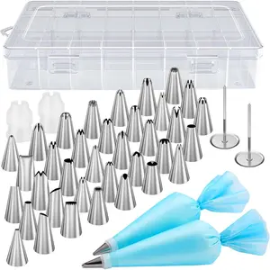 42 count Piping Bags and Tips Set, Cake Decorating Supplies Kits for Baking with 36 Numbered Frosting Icing Tips, 2  Pastry Bags, Easy Carry Storage Box and Other Baking Tools