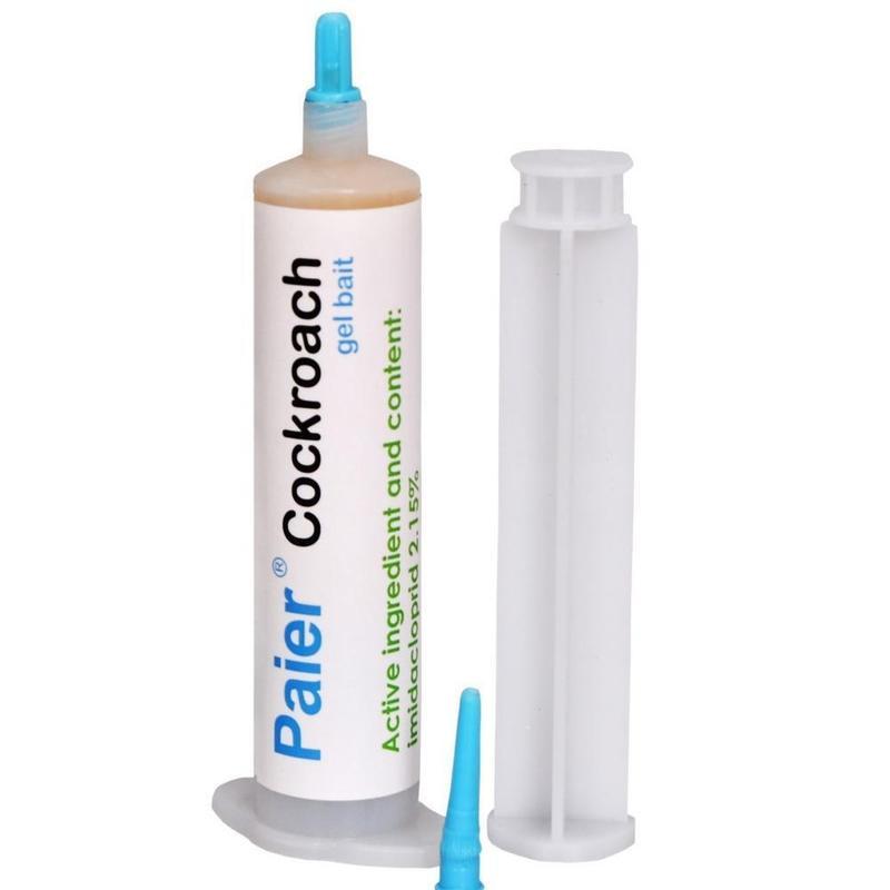 Paier Indoor Cockroach Killer 4-Pack 30g per Tube with 1 Dropper & 2 Nozzles for German Cockroach Control Indoor & Outdoor Use