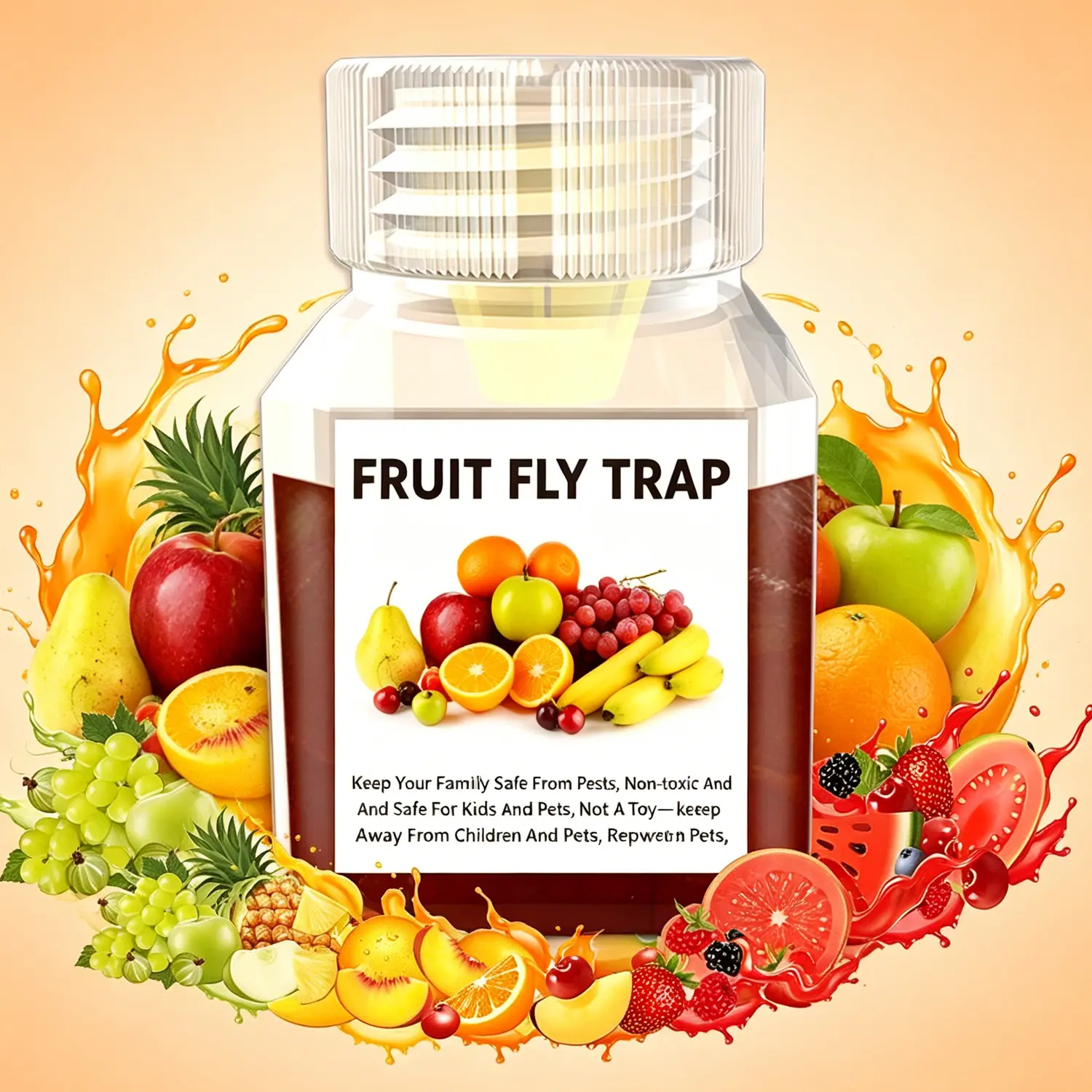 2-Pack Eco-Friendly Fruit Fly Traps, Indoor Pest Control Insect Traps for Kitchen | 3 Weeks Long-Lasting, High-Efficiency, Kid-Safe, Pet-Safe Fruit Flies Solution for Home