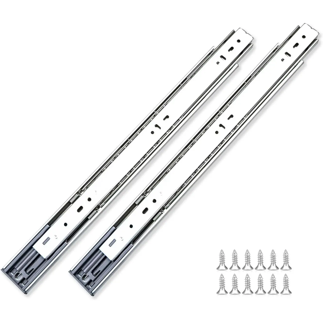 Soft Close Drawer Slides 20 Inch 10 Pairs Full Extension Side Mount 100 LB Capacity Ball Bearing Sliding Drawer Rails