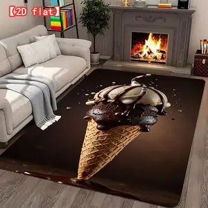 2D flat large best-selling velvet carpet, chocolate ice cream splashing moment living room carpet, modern home decoration carpet for foyer, bedroom, and game room
