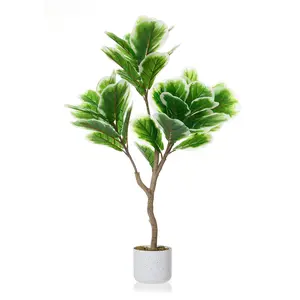 Garvee Artificial Fiddle Fig Tree with Pot, available in 100/115/150/155 cm, evergreen tall decorative indoor plant, perfect for living rooms, offices, or entrance areas, large artificial fig tree.