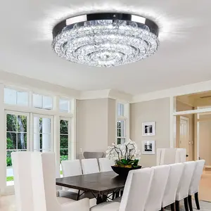 Chandelier Villa Stair Pendant Light 17.7 Inch Modern Crystal LED for Dining Bedroom Apartment QH-MC033
