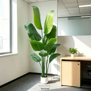 Artificial bird of paradise 160cm simulation potted plant simulation trunk leaves simulation potted plant is suitable for indoor and outdoor modern decoration, home office living room bedroom balcony housewarming gifts.