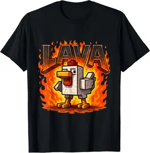 Funny Pixel Chicken cooked Gaming Boys Kids Game T-Shirt Funny , Minecraft Shirt, Video Game Shirt, Funny Movie Unisex T-Shirt, Gift for Gamers, Gamer Humor Tee