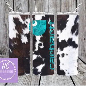 Teal Cowhide 20oz tumbler