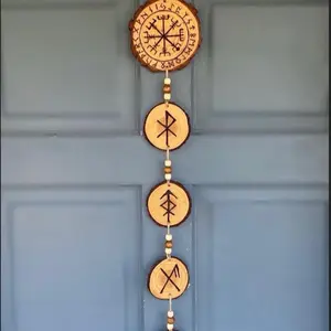 Viking Rune Chain Wall Hanging /Good Luck, Protection, Lovr, Prosperity