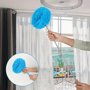Ceiling Fan & Household Dust Buster Orange Microfiber Duster with Extension Pole for Summer Fall Cleaning Lightweight Reusable Eco-Friendly Allergen Remover
