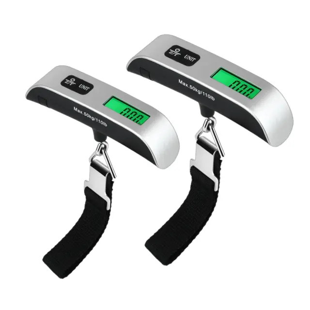 Digital Luggage Scale, 110lbs Hanging Baggage Scale with Backlit LCD, Accurate Pet & Suitcase Weighing Scale with Hook and Strong Straps, Easy Travel Essentials,camping essentials