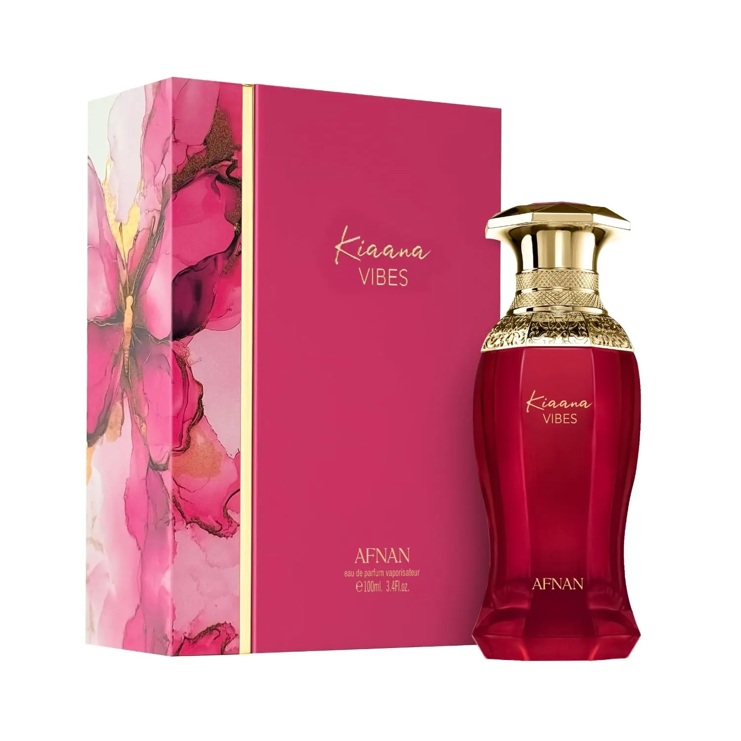 AFNAN Kianna Vibes for Women Eau de Parfum Spray 3.4 Oz Perfume Fragrance Sweet Fruity Gourmand Floral Vanilla