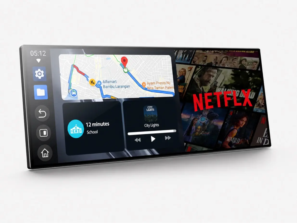 11'' Wireless Carplay Screen for Car with Netflix & YouTube, Portable Touchscreen Car Stereo with Android Auto, Backup Camera, OTA Updates, GPS Navigation, Bluetooth, Voice Control, FM Radio