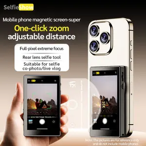 Mobile Vlog Selfie Monitor Screen, Magnetic Phone Clip Mount and Bluetooth-compatible Remote, Wireless Connection for Vlog Shooting and Rear Selfies, Smartphone Camera Accessories