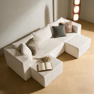 Niccae Modular Sofa Set for Living Room, Modern Sectional Couch, Space Saving Furniture, No Assembly Required, Compressed Foam Sofa, Compact Apartment Sofa, Pet Friendly Fabric, Minimalist Home Decor