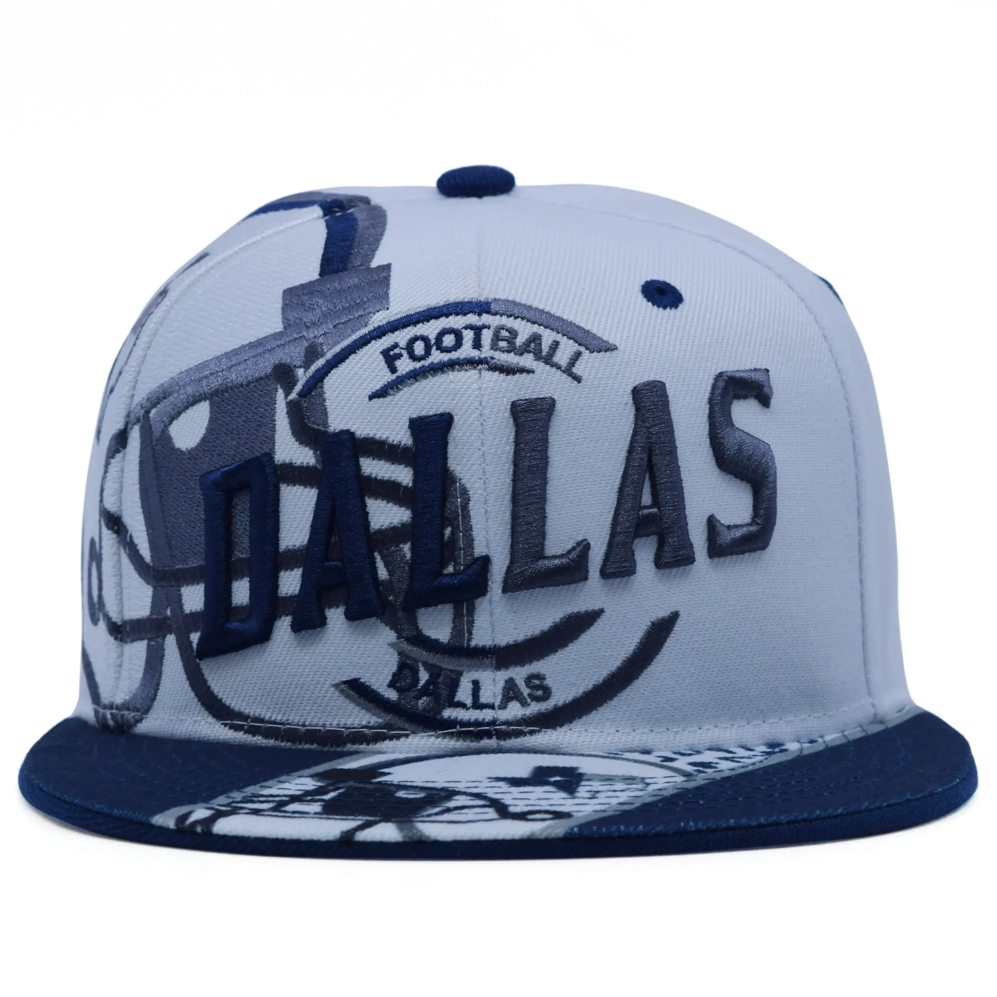 Dallas City Pride Snapback Cap - Split 3D Lettering & Graphic Visor Texas Star Hat