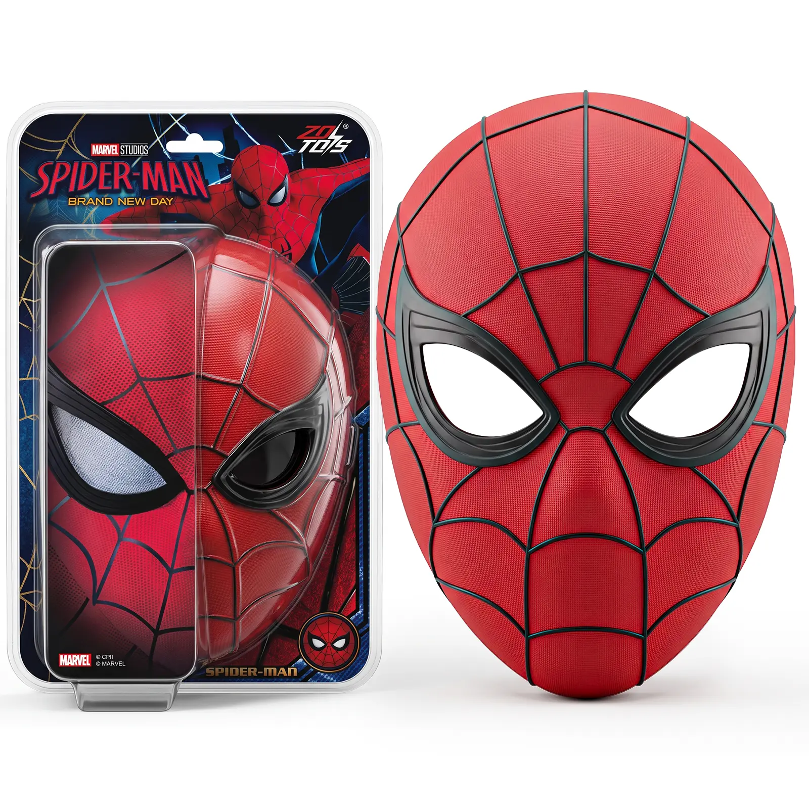 Marvel Official Spider-Man: Brand New Day Kids 3D Look Eye Mask with Adjustable Strap, Ages 6+, Red Halloween Costume & Cosplay Superhero Accessory for Home Supplies, Festive & Party Use