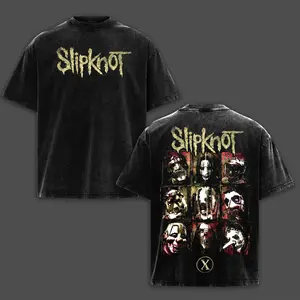 Slipknot Vintage Band Tee & Hoodie – Heavyweight Distressed Graphic Shirt, Rock Aesthetic, Y2K Grunge Metalcore, Edgy Alternative shirts men vintage slipknot Clothes Cotton