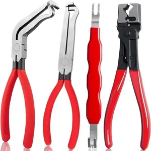 4pcs Essential Car Repair Kit, Electrical Disconnect Pliers, Auto Connector Separator, Hose Clip Remover Tool Set, Automotive Tools