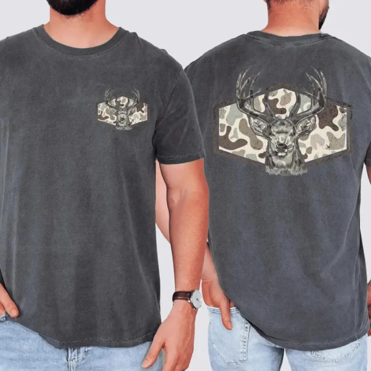 Buck Camo Shirt,Hunter Deer T-shirt, Outdoor Hunting Shirt, Deer Camo Shirt, Hunter Lifestyle, Western Style, Unisex Graphic Casual Shirt For Women, For Men, Everyday Basic, Never Outdated, Easy to Wear, Just Throw It On