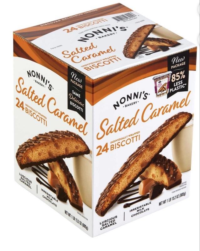 Salted Caramel Biscotti Food, 24-Count Pack