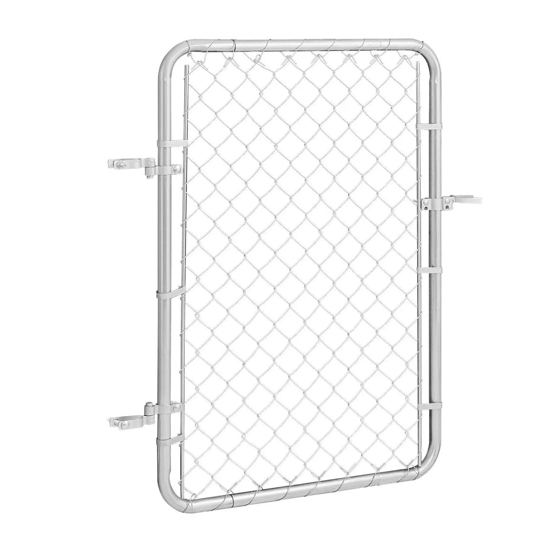 Chain Link Fence Gate 32x46 Inch - Adjustable Garden Gate, 2-6ft Opening, Galvanized Steel Fencing Gate Panel for Yard, Farm, Rustproof - Posts Not Included