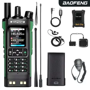 Battery Baofeng UV-32 Walkie Talkie 10W Long Range Rechargeable NOAA Weather Receiver 5RM K5 PLUS Tactical Digital Walkie Talkie Two-Way Radio with GPS, 10w APP Programming, Rechargeable 2500mah, USB-C Charging for Hunting Camping Survival Gear