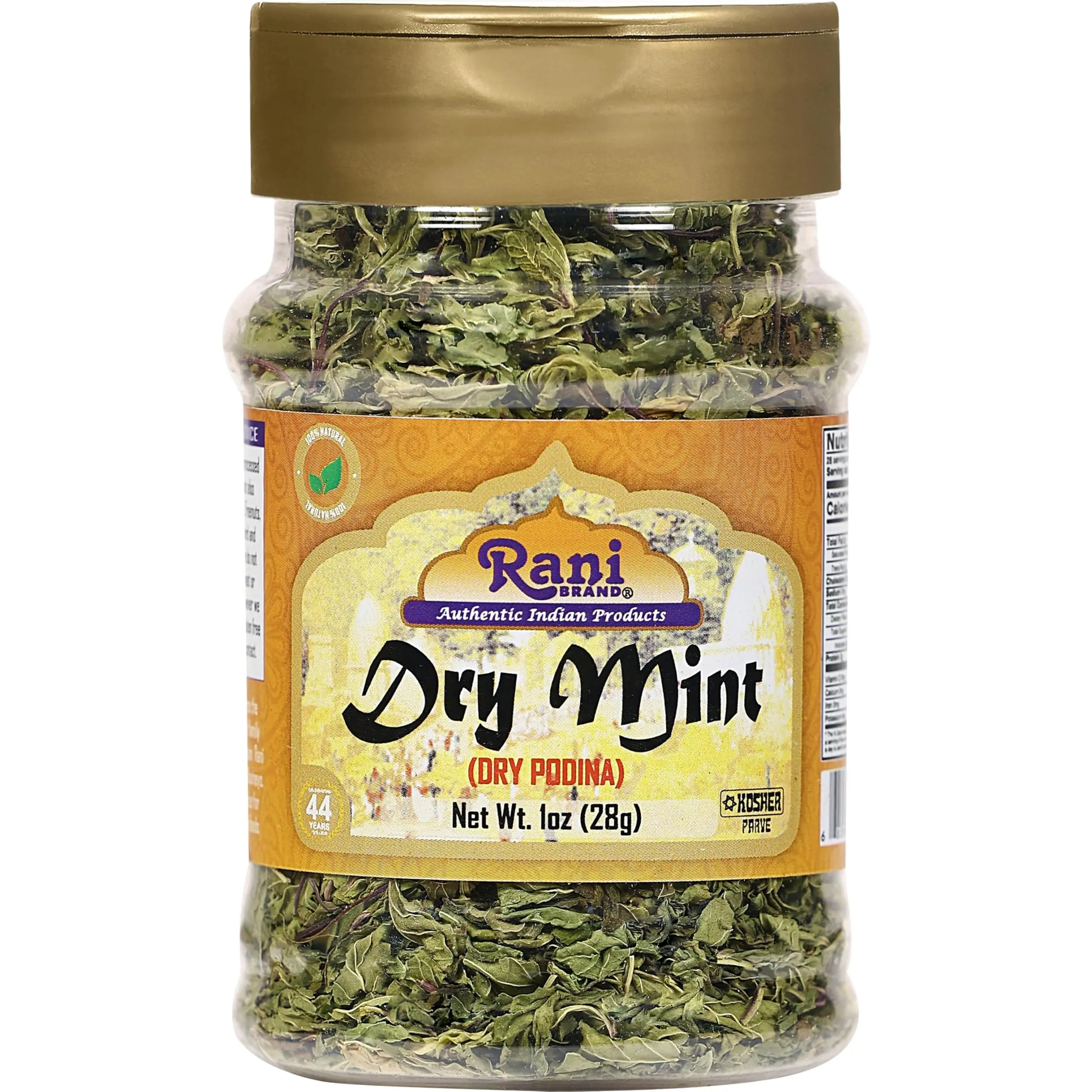Rani Dry Mint Leaves (Podina Leaf) Spice, Dried Herb 1oz (28g) All Natural ~ Gluten Free Ingredients | NON-GMO | Kosher | Vegan | Indian Origin