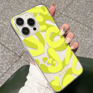 Fluorescent Graffiti Pattern Tpu Transparent Phone Case, Compatible with Apple iPhone Models 11, 12, 13, 14, 15, 15 Pro Max, 16 Plus, XR